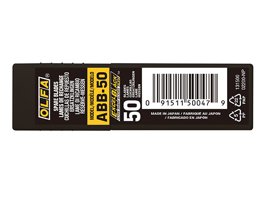Лезвия OLFA ABB-50 черные 9mm, 50шт.