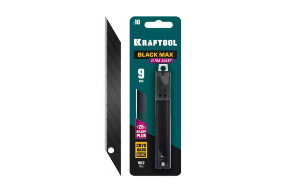 Лезвия KRAFTOOL чёрные 30°, 9mm, 10шт.