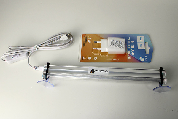 УФ лампа LED 365нм 30см USB (блок питания в комплекте)